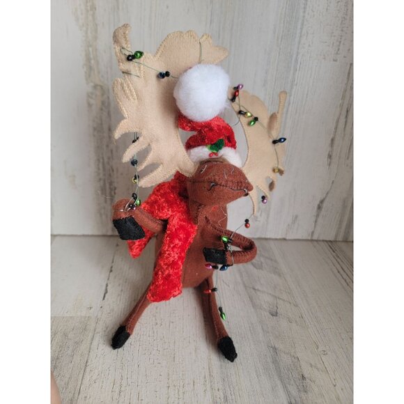 Annalee cozy Christmas moose string light plush decor - Picture 3 of 9